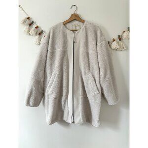 Lululemon Collarless Textured Fleece Full Zip White Opal Plush Cozy Outdoor 14